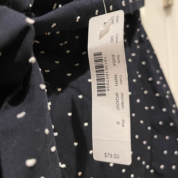 NWT J. Crew Navy Blue Tie Waist White Clipdot Shorts - Picture 6 of 7